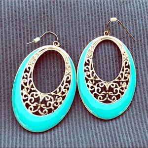 BOHO Turquoise & silver-tone earrings